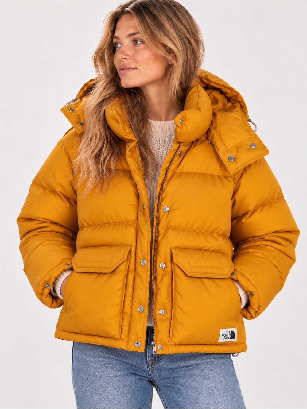 The North Face Sierra Summit Series 600 Down Fill Puffer Jacket in Golden Orange